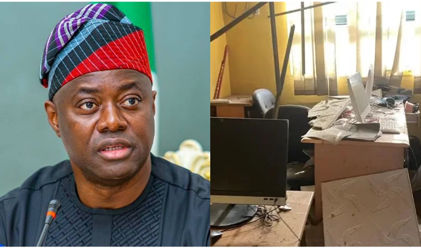 Gov. Makinde’s Office Destroyed By Ibadan Explosion   [PHOTOS]