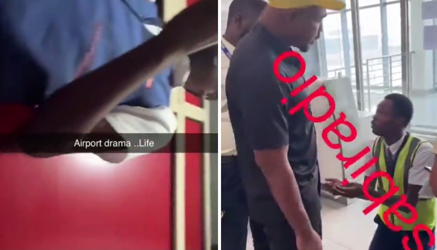 Watch Moment Flight Service Official Was Caught Attempting To Plant Drugs Into Traveller’s Luggage At Lagos Airport [Video]