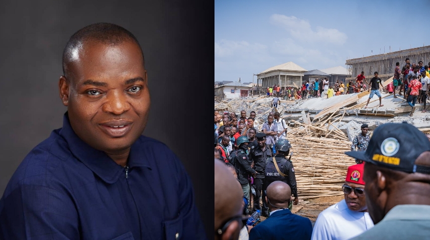 Onitsha Building Collapse: Senator Dr Tony Nwoye Condoles With Families, Victims