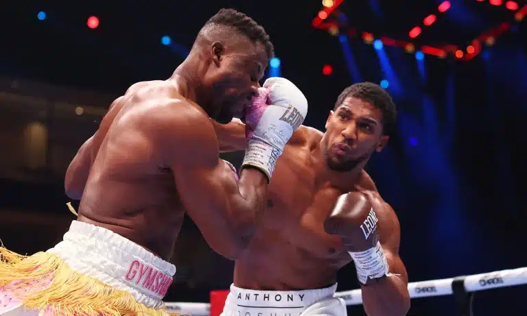 Watch Moment Anthony Joshua Knocked Ngannou Out