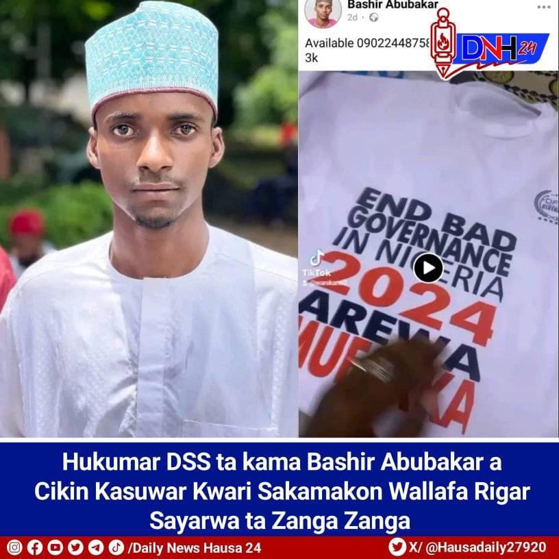 #EndBadGovernance: Nigerian Youth, Bashir Abubakar Arrested In Kano For Advertising T-shirts Supporting Nationwide Protests