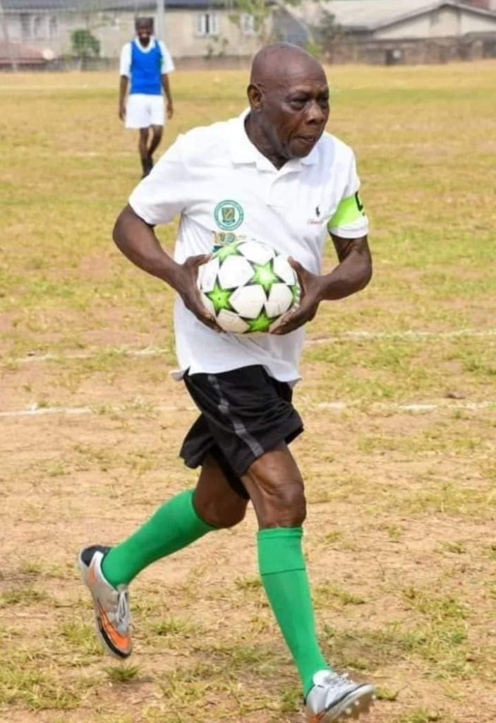 Obasanjo Scores Hat-trick As He Wows Audience With His Football Skills