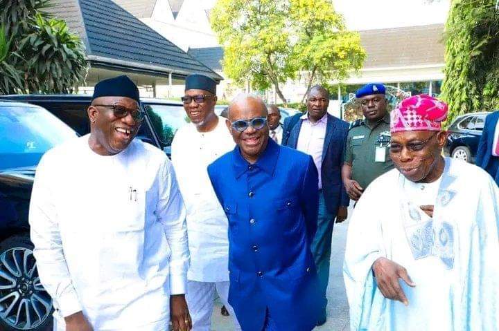 PHOTOS: Obasanjo, Fayemi Visit Wike