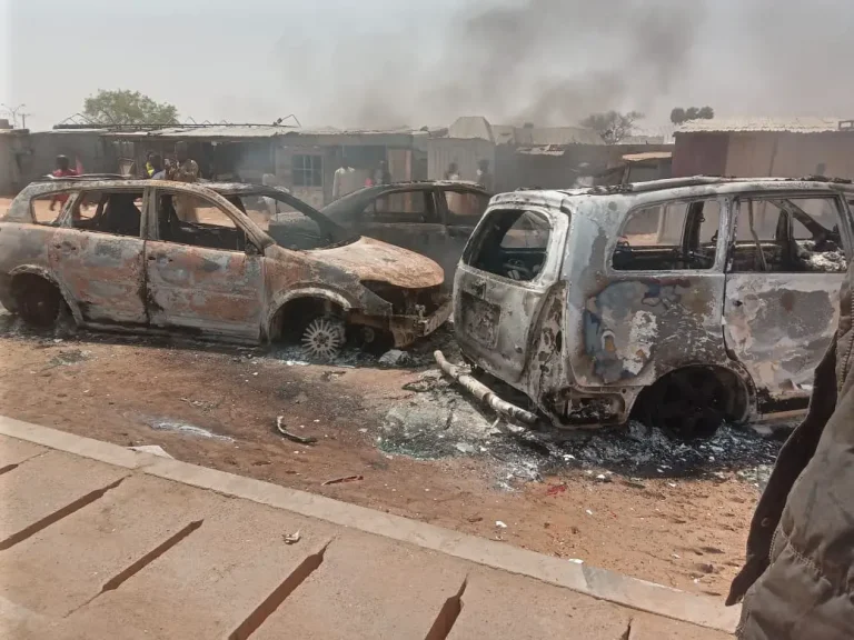 Thugs Set Vehicles Ablaze As Kwankwaso Campaigns In Kano (Photos)