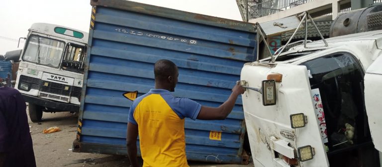 Again, Container-Laden Truck Falls In Oshodi