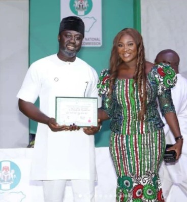Mercy Johnson's Husband Dedicates Certificate Of Return To Wife