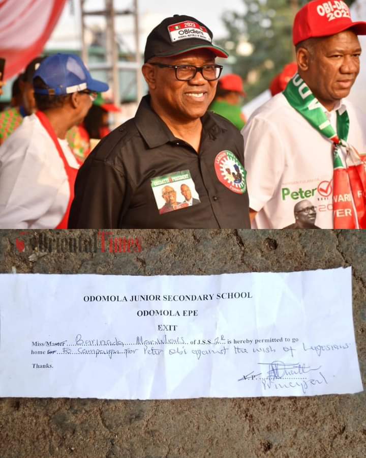 Lagos School Sends JSS2 Student Home For Having Peter Obi Sticker On Her Bag