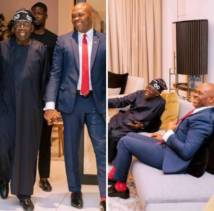 Tony Elumelu Welcomes Tinubu At His Residence