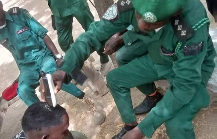 Drama As Borno Hisbah Shaves Youths’ Hair, Says It’s Against Morals [PICS]