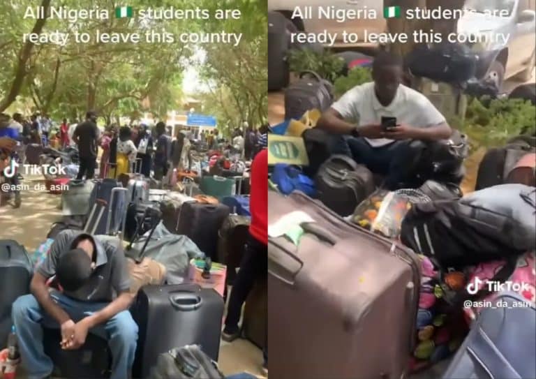 Watch Trapped Nigerian Students Waiting To Be Evacuated From Sudan [Video]