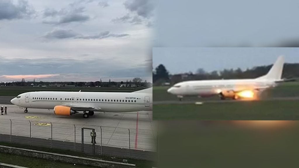 Plane Carrying Arsenal Players Catches Fire