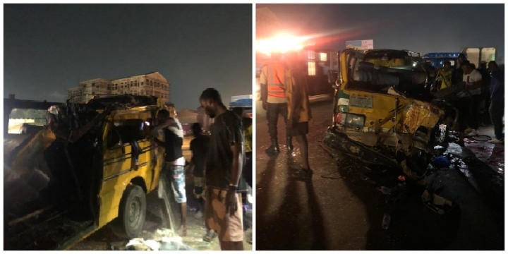 Many Reportedly Died As Bus Splits Into Two After Colliding With Trailer In Lagos