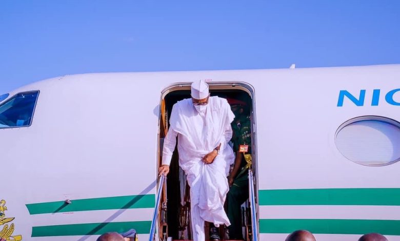 Buhari Lands in Lagos for the Commissioning of Dangote Refinery 