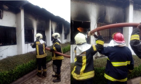BREAKING: Fire Guts EFCC Building In Enugu