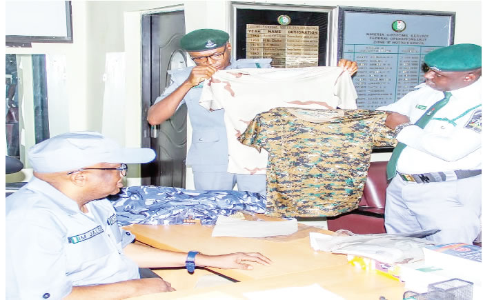 Customs Intercept Sack of Military Uniforms From Niger