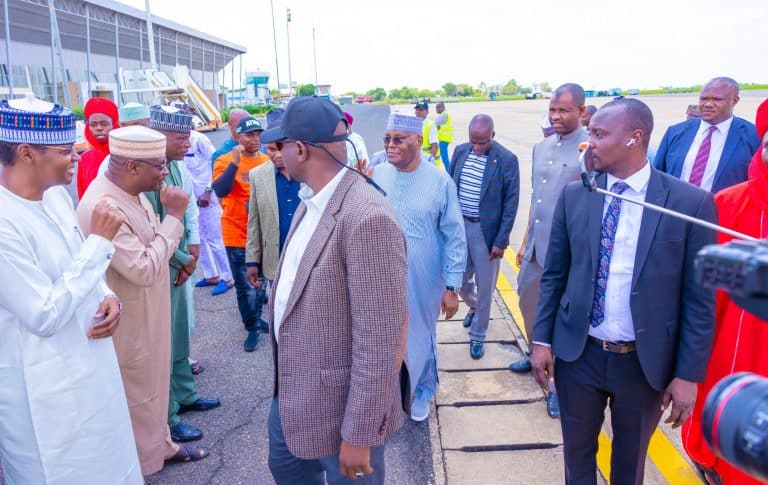 Atiku Arrives Adamawa For Sallah Celebrations [Photos]