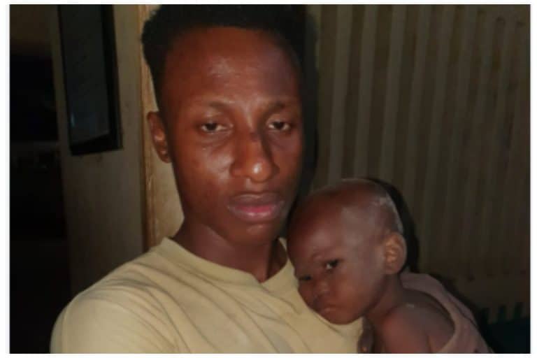 Man Who Rescued Baby Abandoned On Roadside In Enugu Shares Heartwarming Photo