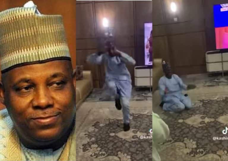 Shettima’s Brother Jumps Happily After Entering Aso Villa For The First Time[Video]