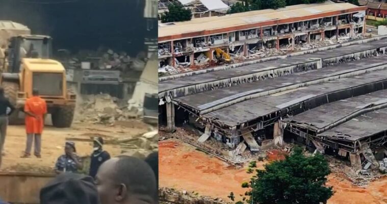 Traders blocked from removing goods as FG demolishes largest electrical appliances market in Abuja