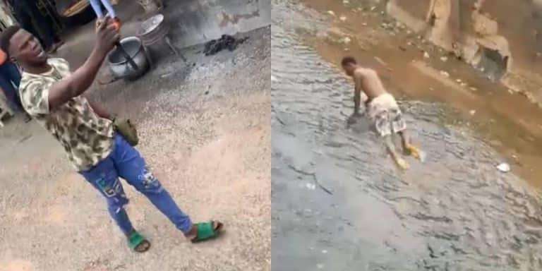 Powerdrunk: Police Detains Army Officer, Woman For Forcing Man Crawl In Dirty Canal Water