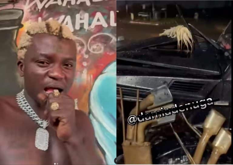 Singer Portable Involved In Car Accident, G-Wagon Badly Damaged [Video]