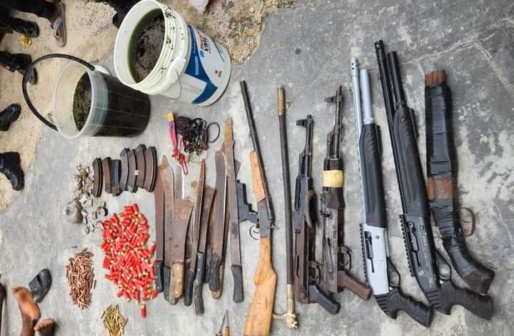 6 Guns, 220 Ammo Seized as Security Operatives Raid Criminal Hideout in Delta [PHOTO]