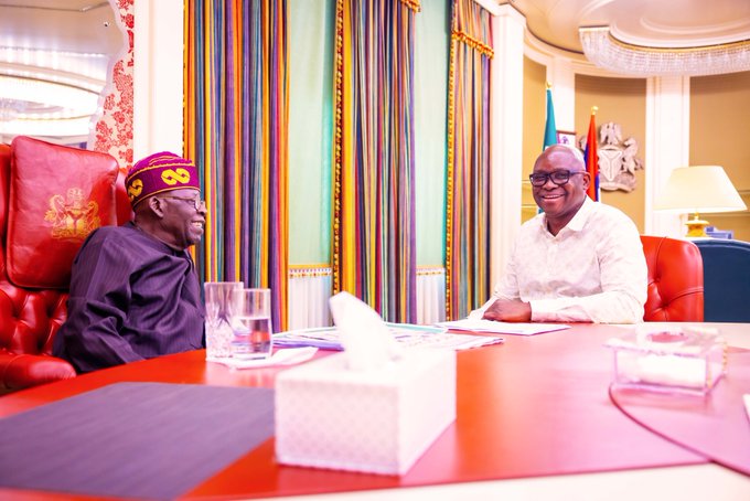 BREAKING: Fayose Visits President Tinubu at Aso Rock