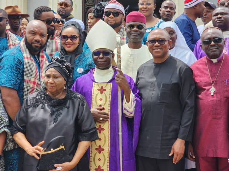 Peter Obi Attends Ex-PDP Chairman, Ogbulafor’s Requiem Mass In Abia State