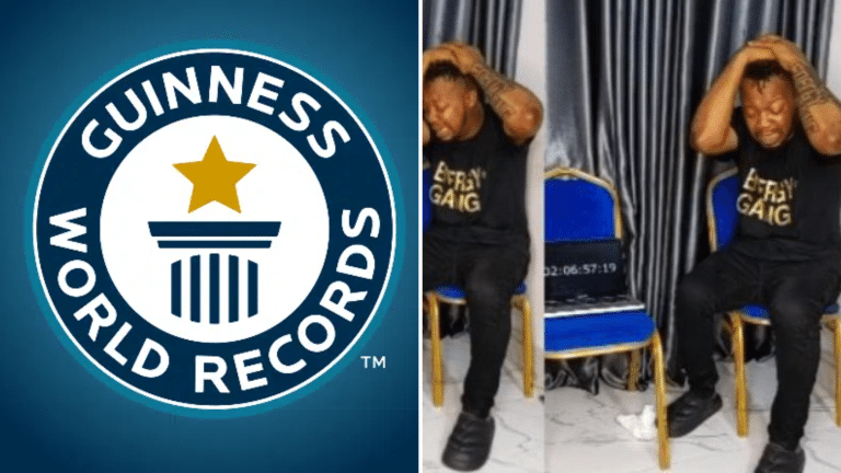 Drama As qNigerian Man ‘Goes Blind’ While Trying To Break Guinness World Records By Crying