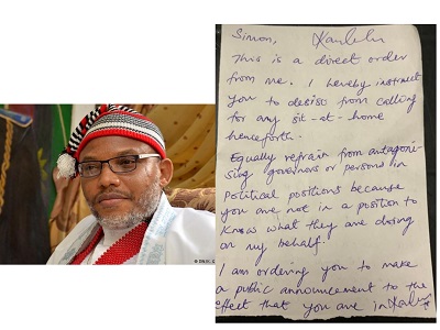 Kanu vs Ekpa: Ohanaeze confirms authenticity of IPOB leader’s letter over sit-at-home