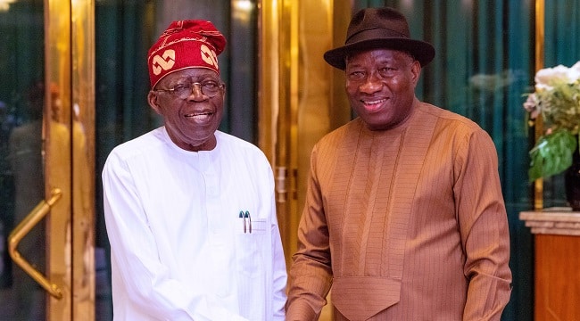 Jonathan Visits President Tinubu In Aso Villa 