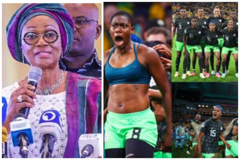 Remi Tinubu Celebrates Super Falcons After They Beat Australia At FIFA Womens World Cup [Video]