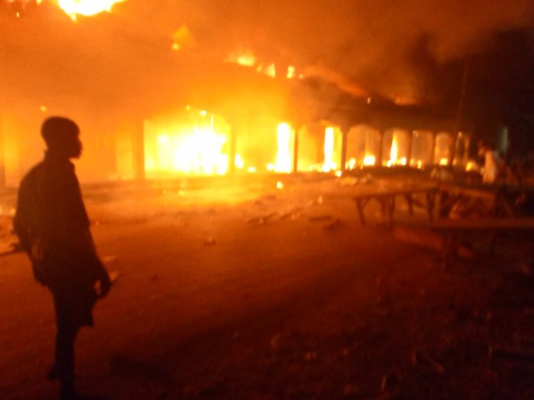 Just In: Fire Destroys Shops At Borno Market [PHOTOS]