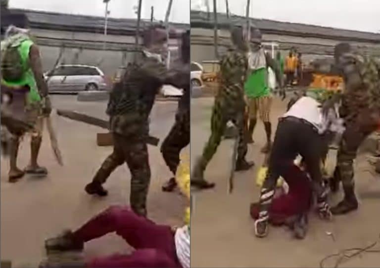 Drama As Nigerian Army Storms Lagos Road, Beat Up LASTMAs Who Assaulted Solider (Video)