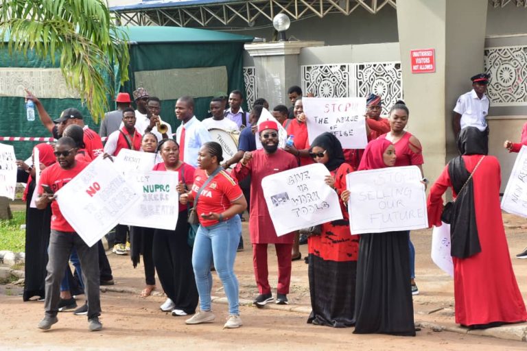 Petroleum Workers Stages Protest At Commission’s Office Following Non-Payment Of Salaries – [Photos]