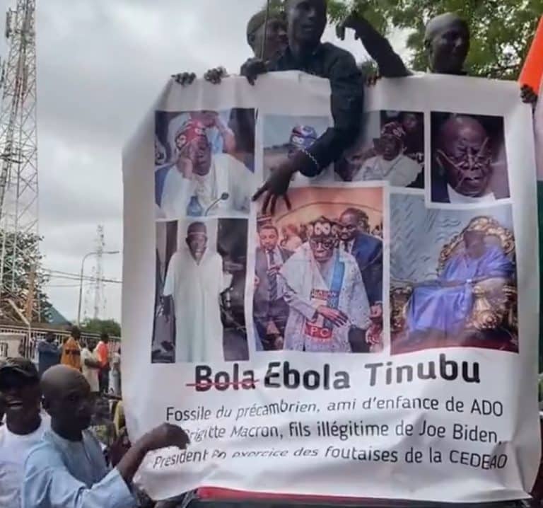 Video Of Protesters In Niger Republic Referring To  Tinubu As Ebola Surfaces Online [Watch]