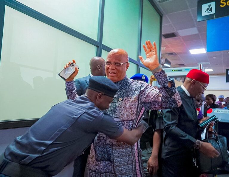 Moment Akwa Ibom Gov, Umo Eno Rejects VIP Treatment At Airport (Photos)