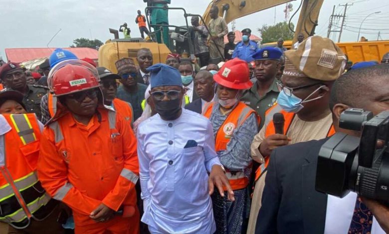 BREAKING: Wike Visits Scene of Abuja Building Collapse [Photos]