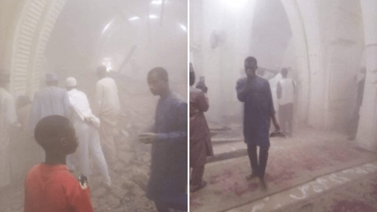 Just In: Four Confirmed Dead As Zaria Central Mosque Collapses On Worshipers