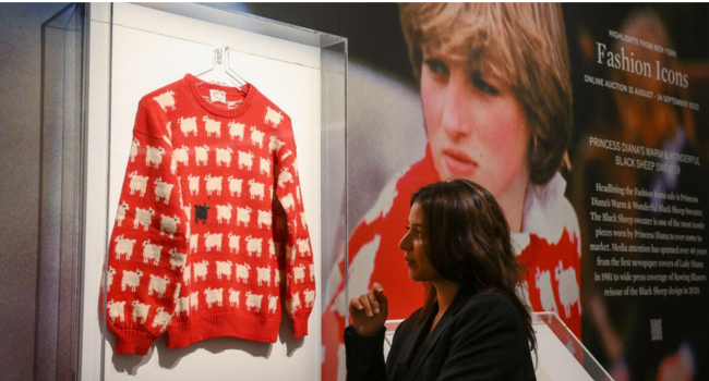 Princess Diana’s ‘Black Sheep’ Sweater Sells At Auction For $1.1M