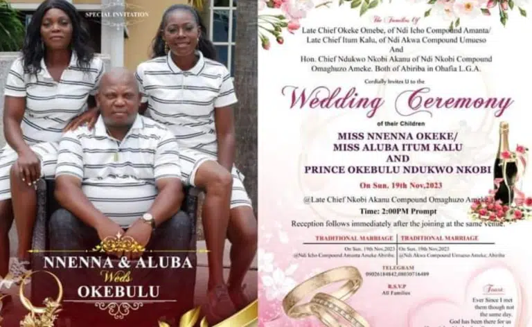 Nigerians Reacts As Man Set To Marry Two Ladies Same Day