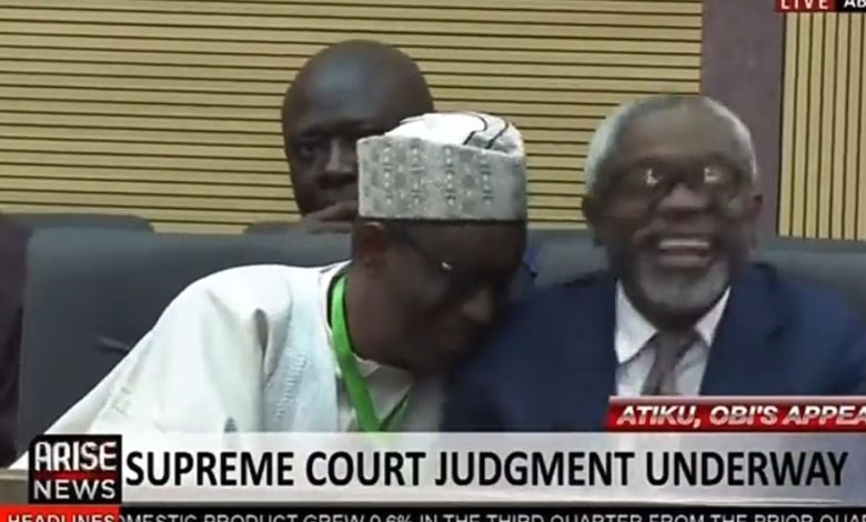 Moment NSA Ribadu, Gbajabiamila, Seyi Tinubu Laughed at Obi’s Appeal Dismissal at Supreme Court [VIDEO]