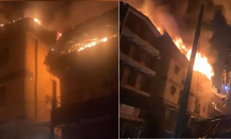 Fire Guts Structures At Popular Lagos Market [VIDEO]