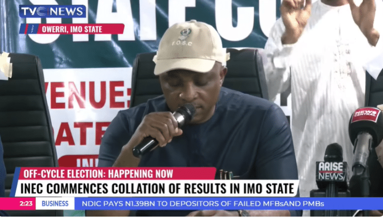 Imo Election Results: Moment Labour Party, PDP Agents Protest At INEC Collation Center [Video]