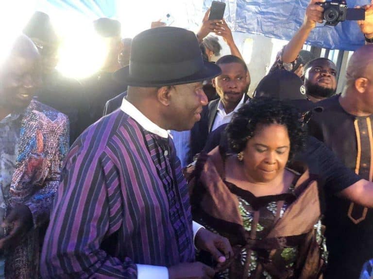 Bayelsa Election: Ex-President Jonathan, Wife Arrive Polling Unit