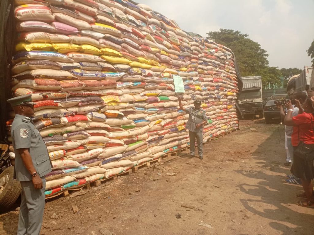 Customs Seize Nine Trailer Loads Of Rice, Others In Ogun [Photos]