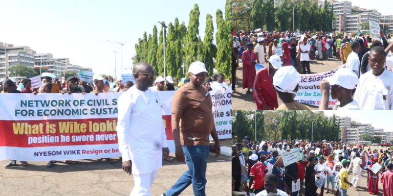 Thousands Of Protesters Storm National Assembly, Seek Wike’s Resignation