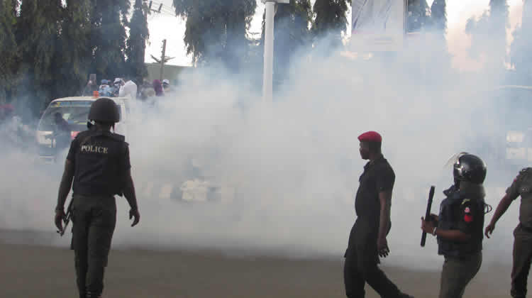 JUST IN: Police Teargas 16 Sacked Plateau PDP Lawmakers As Gov Declares 24-hour Curfew