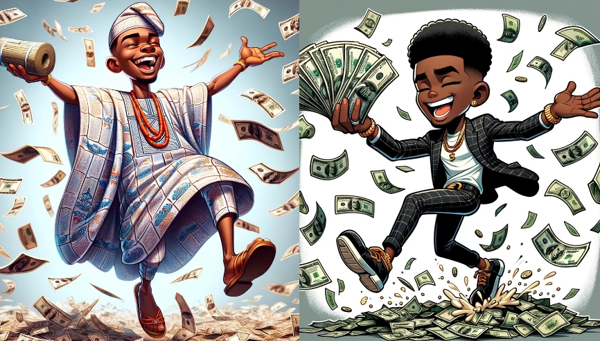Throwing Cash In The Air And Trampling Then On The Ground