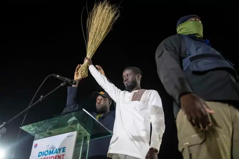 Senegal’s President-Elect Faye ‘Adopts’ APC Broom Symbol In Celebration